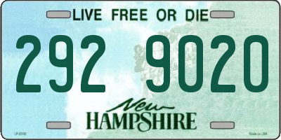 NH license plate 2929020