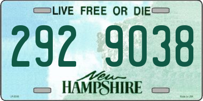 NH license plate 2929038