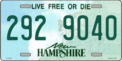 NH license plate 2929040