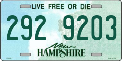 NH license plate 2929203