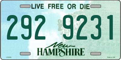 NH license plate 2929231