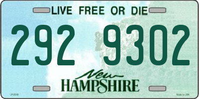 NH license plate 2929302