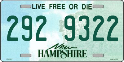 NH license plate 2929322