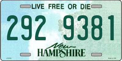 NH license plate 2929381