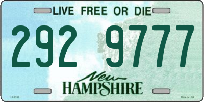 NH license plate 2929777