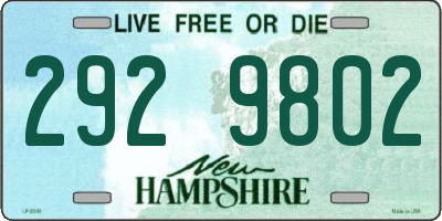 NH license plate 2929802