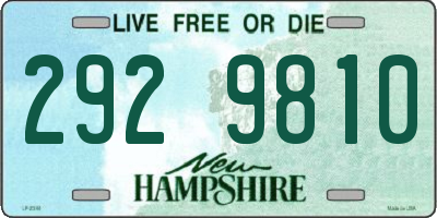 NH license plate 2929810