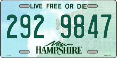 NH license plate 2929847