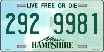 NH license plate 2929981