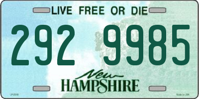 NH license plate 2929985
