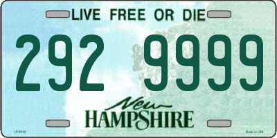 NH license plate 2929999