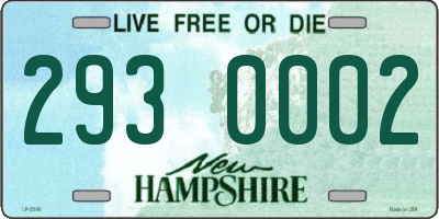 NH license plate 2930002