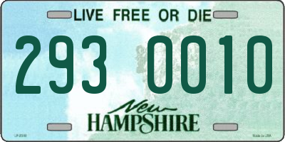 NH license plate 2930010