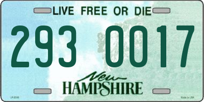 NH license plate 2930017