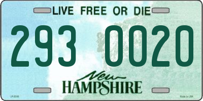 NH license plate 2930020