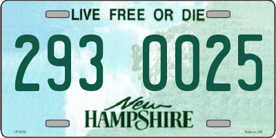 NH license plate 2930025