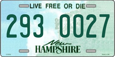 NH license plate 2930027