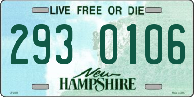 NH license plate 2930106