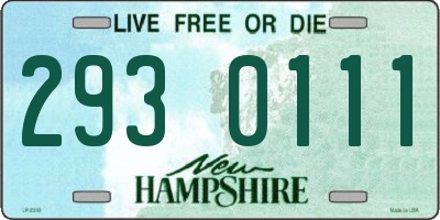 NH license plate 2930111