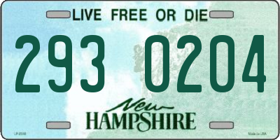 NH license plate 2930204