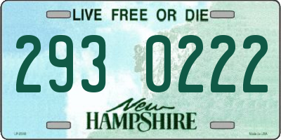 NH license plate 2930222