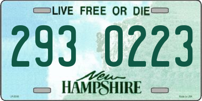 NH license plate 2930223