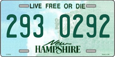NH license plate 2930292