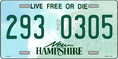 NH license plate 2930305