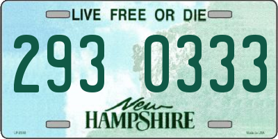 NH license plate 2930333