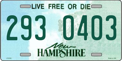 NH license plate 2930403