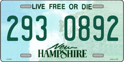 NH license plate 2930892