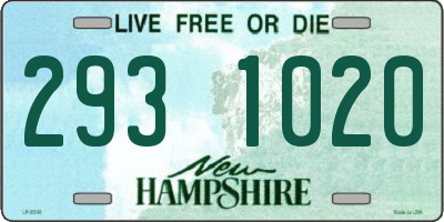 NH license plate 2931020