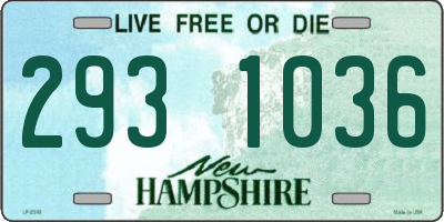 NH license plate 2931036