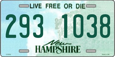 NH license plate 2931038
