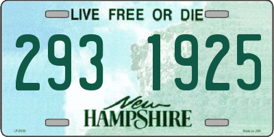 NH license plate 2931925