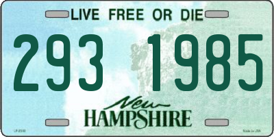 NH license plate 2931985