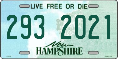 NH license plate 2932021