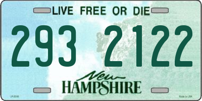 NH license plate 2932122
