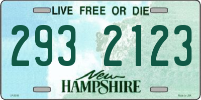 NH license plate 2932123