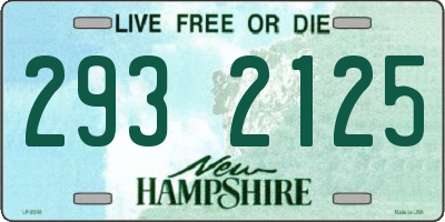 NH license plate 2932125