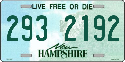 NH license plate 2932192
