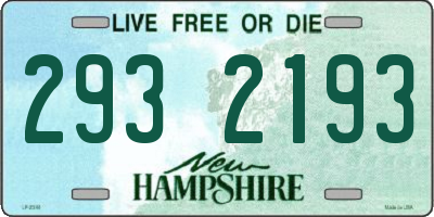 NH license plate 2932193