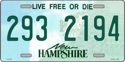 NH license plate 2932194