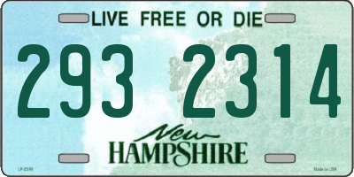 NH license plate 2932314