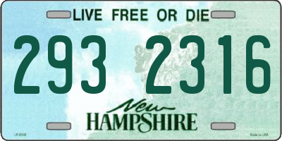 NH license plate 2932316
