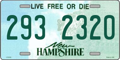 NH license plate 2932320