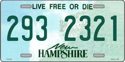 NH license plate 2932321