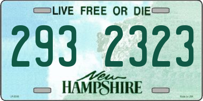 NH license plate 2932323