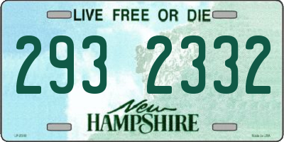 NH license plate 2932332