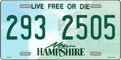 NH license plate 2932505